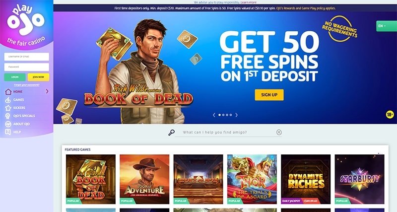 PlayOJO Casino Review (2024) – 100 Free Spins!